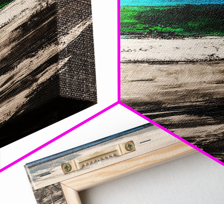 Blue Horizon, Abstract Seascape, Coastal Vibes, Nautical Decor, Framed Canvas Print, Living Room Art, Ocean Lovers Gift, Modern Wall Art