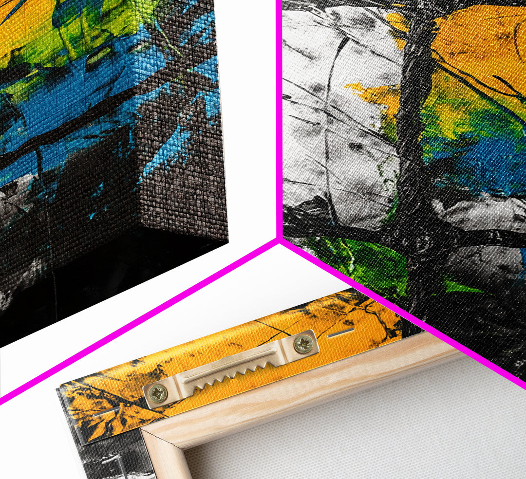 Abstract Window, Textured Painting, Industrial Style, Framed Canvas Print, Living Room Wall Art, Geometric Decor, Contemporary Home Accent