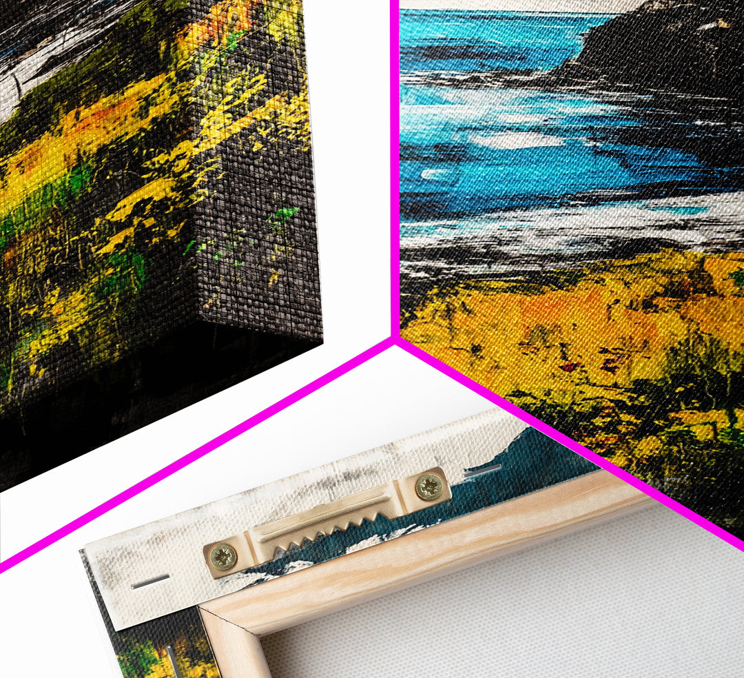 Cliffside View, Ocean Landscape, Coastal Wall Art, Nature Inspired, Scenic Seascape, Tranquil Home Decor, Blue Tones, Canvas Print