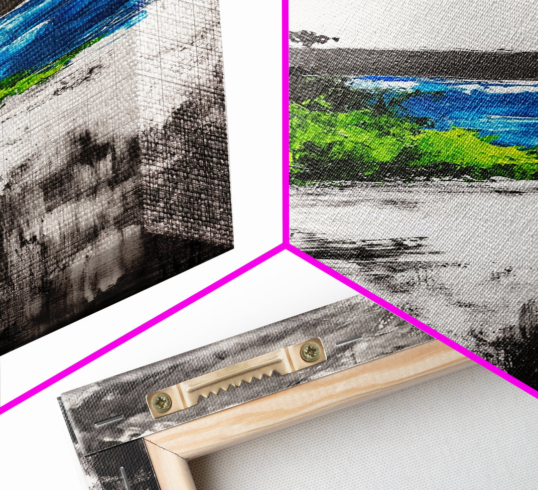 Abstract Seascape, Blue Ocean, Coastal Art, Modern Decor, Framed Canvas Print, Beach House Wall Art, Minimalist Art, Living Room Wall Art