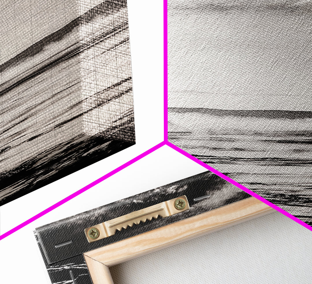 Coastal Mist, Moody Seascape, Black and White Ocean, Nautical Wall Art, Minimalist Decor, Living Room Art, Canvas Print, Gift Idea