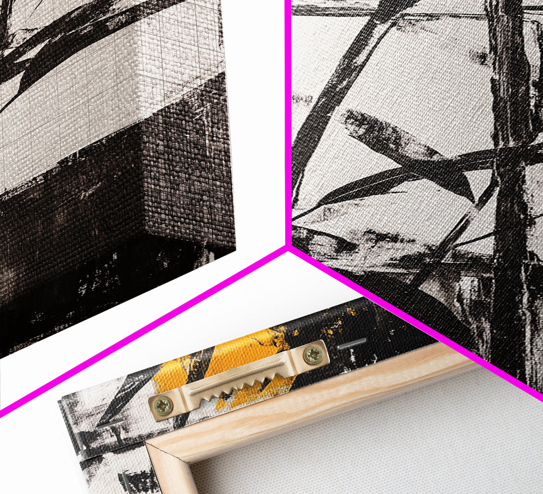 Abstract Leaves, Black and White Art, Botanical Wall Art, Nature Painting, Modern Home Decor, Minimalist Style, Canvas Print