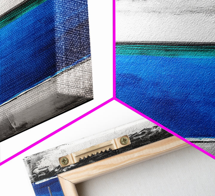 Blue Ocean, Minimalist Seascape, Canvas Print, Beach House Decor, Coastal Wall Art, Modern Abstract, Living Room Art, Nautical Decor