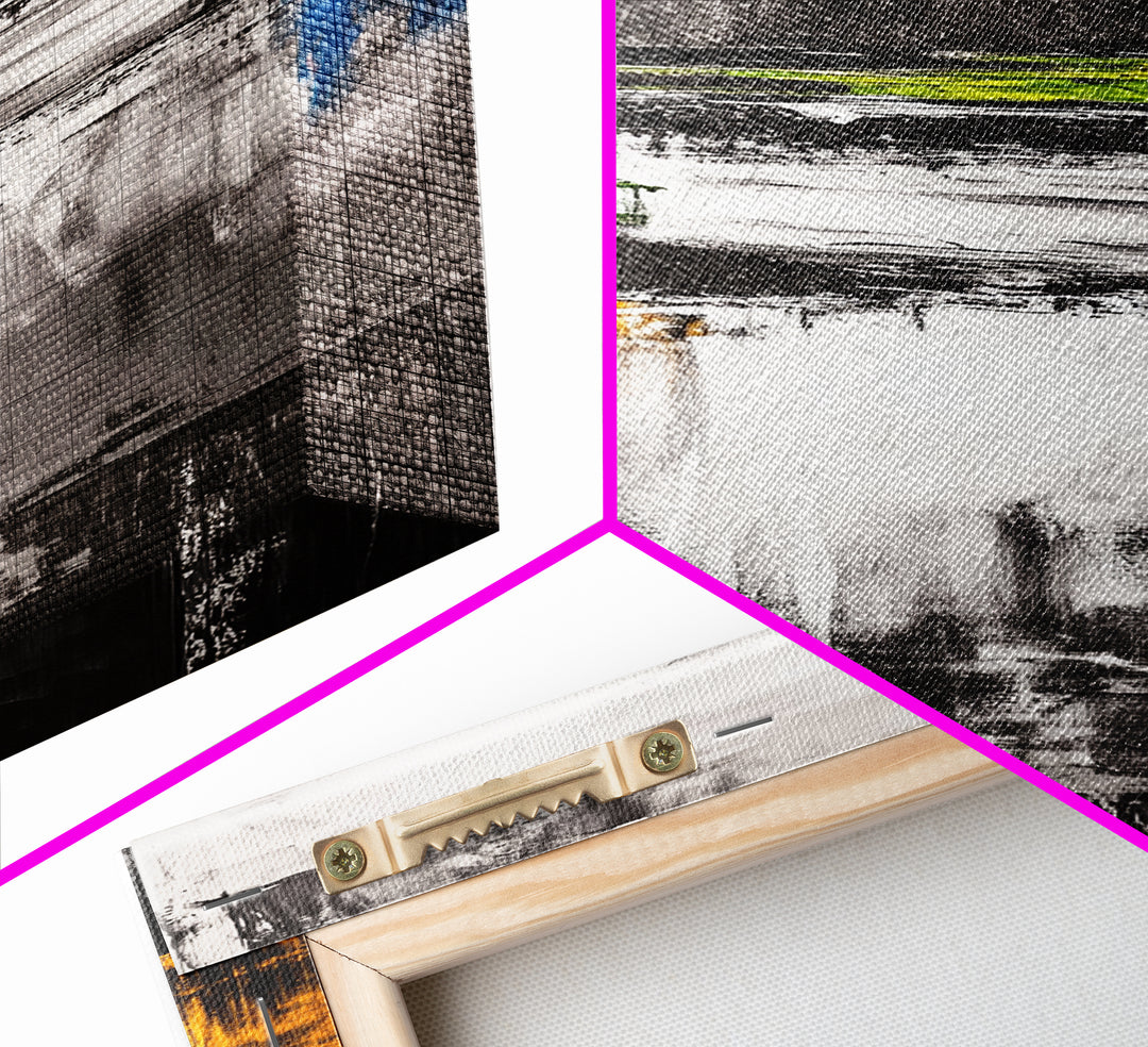 Abstract Landscape, Mountain Scene, Framed Canvas Print, Green Nature Art, Modern Decor, Minimalist Art, Living Room Wall Decor