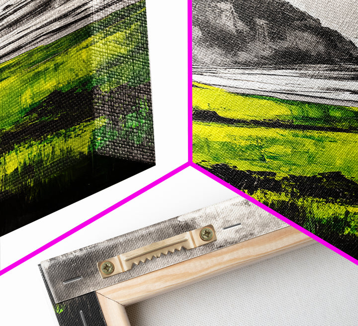 Coastal Cliffs, Vibrant Green, Canvas Print, Beach Wall Art, Nature Photography, Scenic View, Ocean Decor, Living Room Wall Art