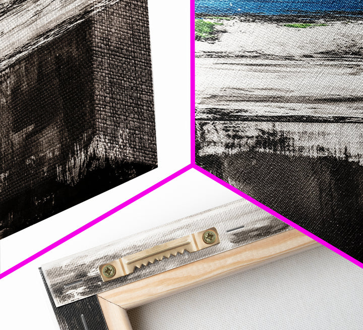 Abstract River, Black and White, Nature Art, Canvas Print, Serene Landscape, Minimalist Home Decor, Modern Wall Art