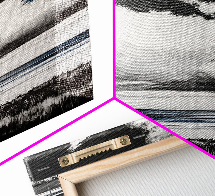 Ocean Serenity, Coastal Wall Art, Minimalist Seascape, Beach House Decor, Monochrome Landscape, Tranquil View, Canvas Print