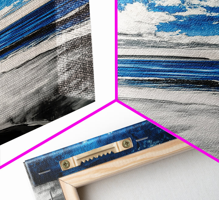 Blue Ocean, Tranquil Beach Scene, Coastal Home Decor, Seascape Wall Art, Nature Inspired, Modern Minimalist, Canvas Print