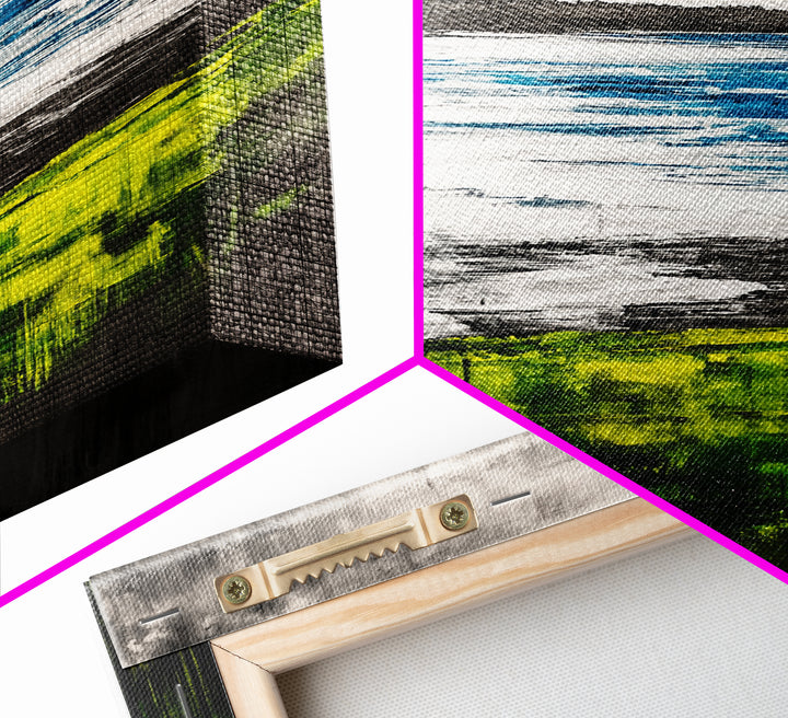 Coastal Serenity, Ocean View, Beach Horizon, Framed Canvas Print, Seascape Art, Modern Home Decor, Nautical Wall Art, Office Decor