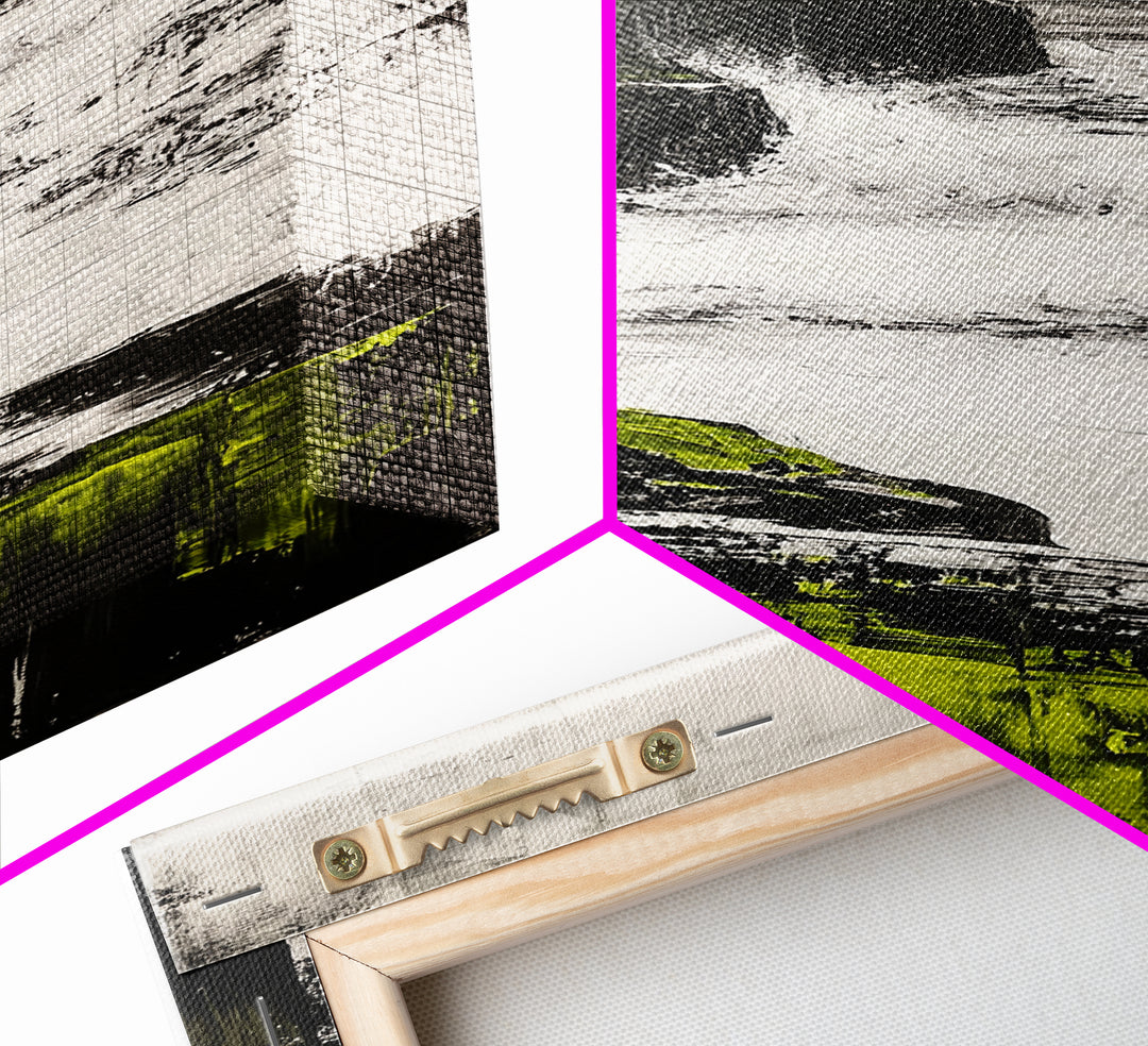 Coastal Cliffs, Ocean Waves, Seascape Art, Nature Wall Decor, Modern Coastal Print, Beach House Art, Framed Canvas Print, Living Room Art