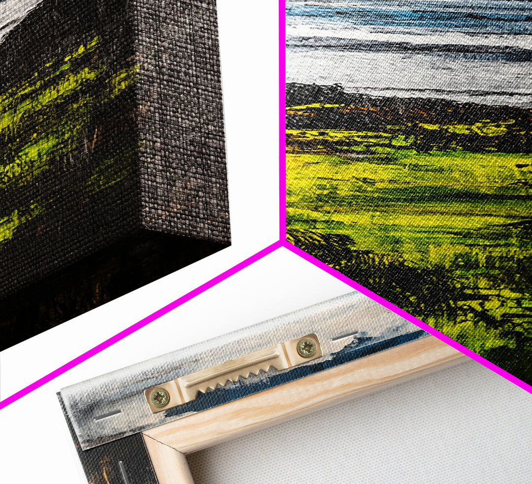 Coastal Serenity, Ocean Landscape Painting, Vibrant Nature Art, Beach House Decor, Framed Canvas Print, Modern Farmhouse or Bedroom Wall Art