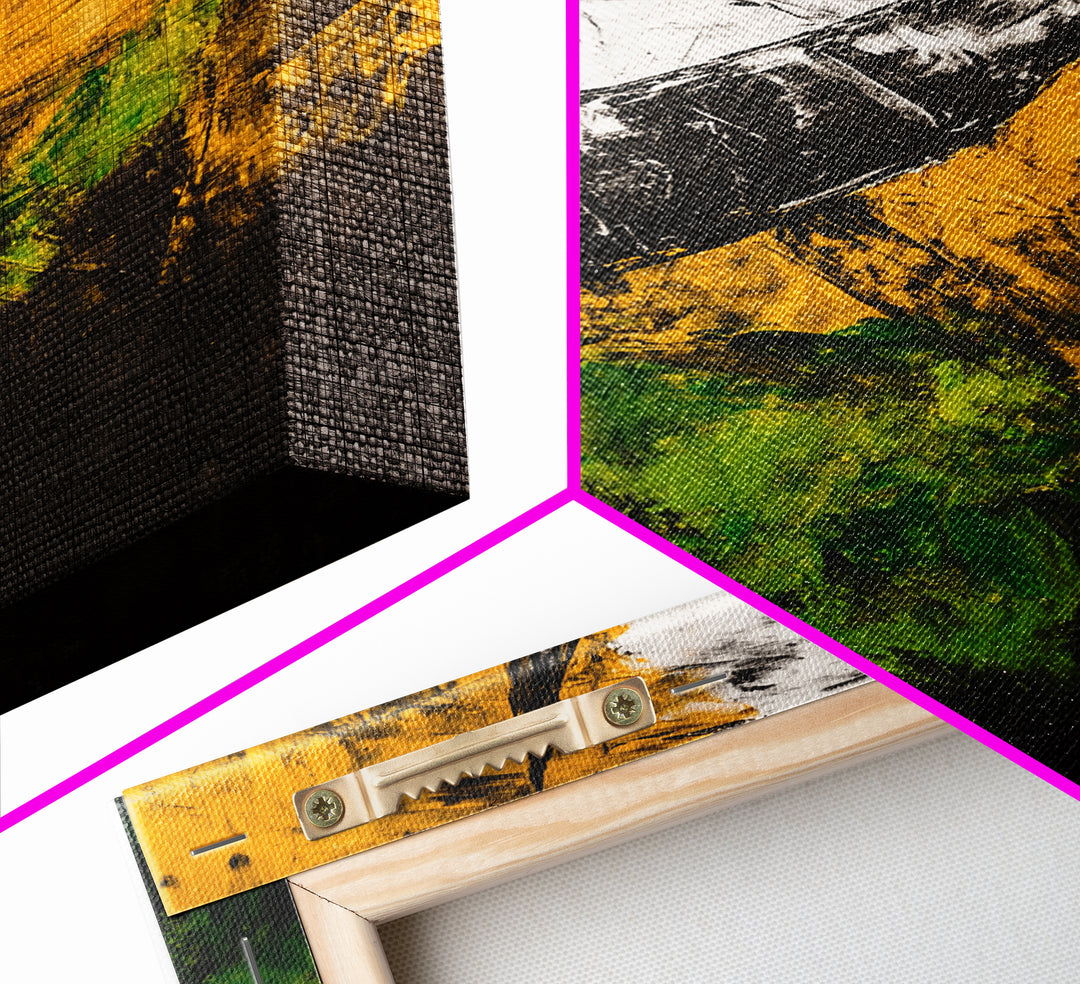 Abstract Horn, Black and Yellow Modern Painting, Bold Expressionist Art, Framed Canvas Print, Contemporary Office or Loft Wall Decor