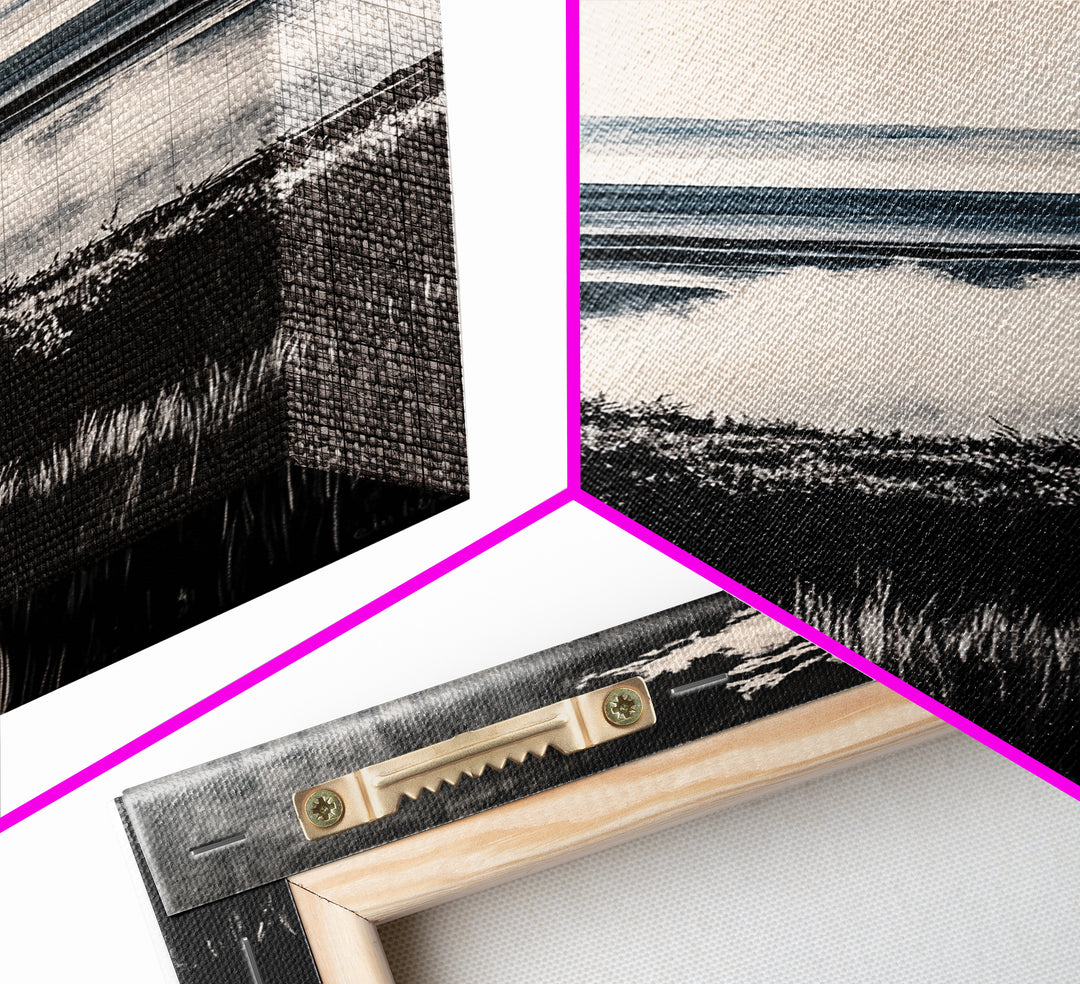 Black and White Ocean, Stormy Seascape, Dramatic Waves, Moody Wall Art, Coastal Home Decor, Canvas Print, Modern Beach House Art