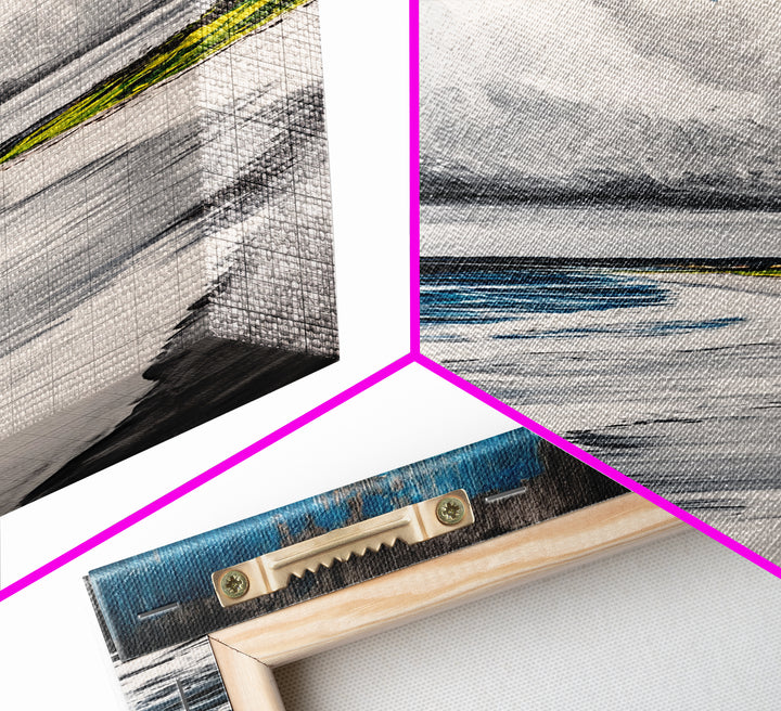 Beach Serenity, Coastal, Ocean Waves, Nature Art, Framed Canvas Print, Living Room Wall Art, Beach House Decor, Minimalist Landscape