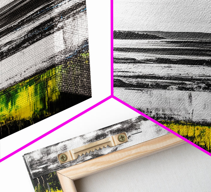 Coastal Shoreline, Misty Landscape, Black and White, Nature Print, Framed Canvas Print, Office Wall Art, Serene Seascape, Minimalist Art