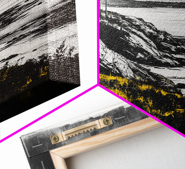 Rocky Coast, Pine Trees, Ocean View, Coastal Landscape, Canvas Print, Cabin Wall Decor, Rustic Home Art, Nature Inspired Painting