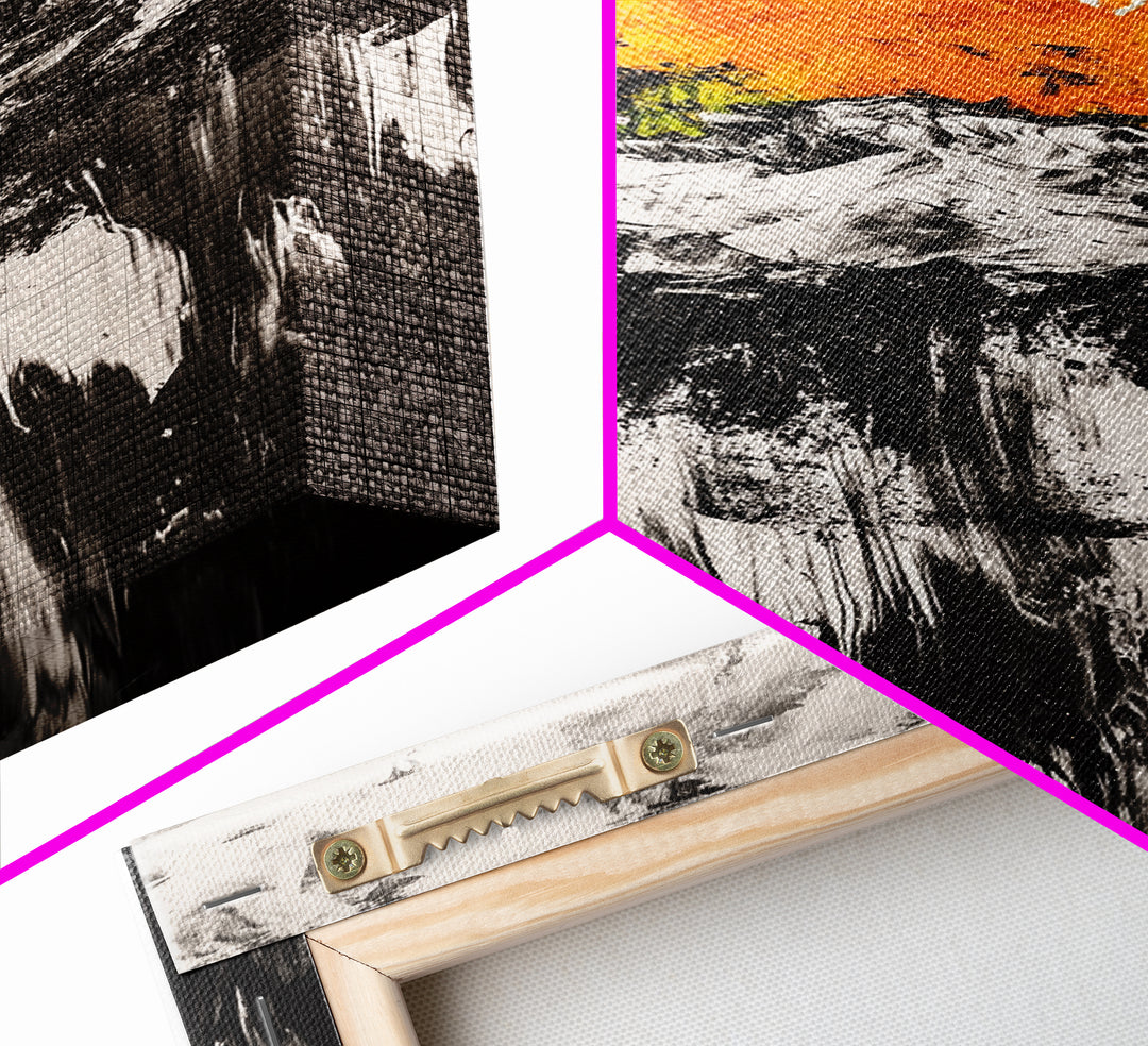 Abstract Fire, Bold Brushstrokes, Framed Canvas Print, Modern Expressionist Art, Living Room Accent, Dramatic Wall Decor, Fall Art