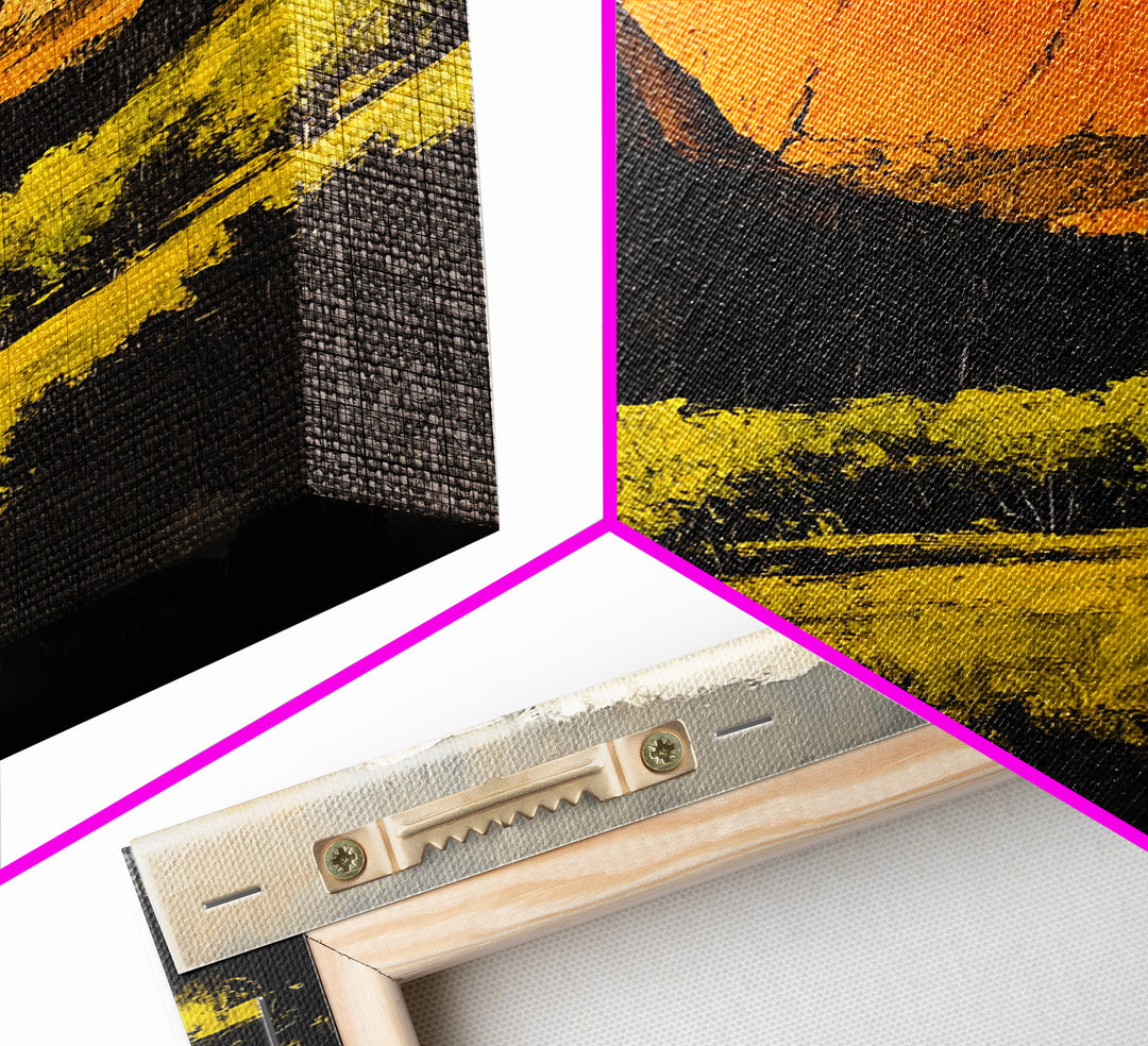 Desert Cliffs, Southwestern Art, Autumn Landscape Painting, Warm Earth Tones, Bold Canyon Decor, Nature Scenic Wall Art, Canvas Print