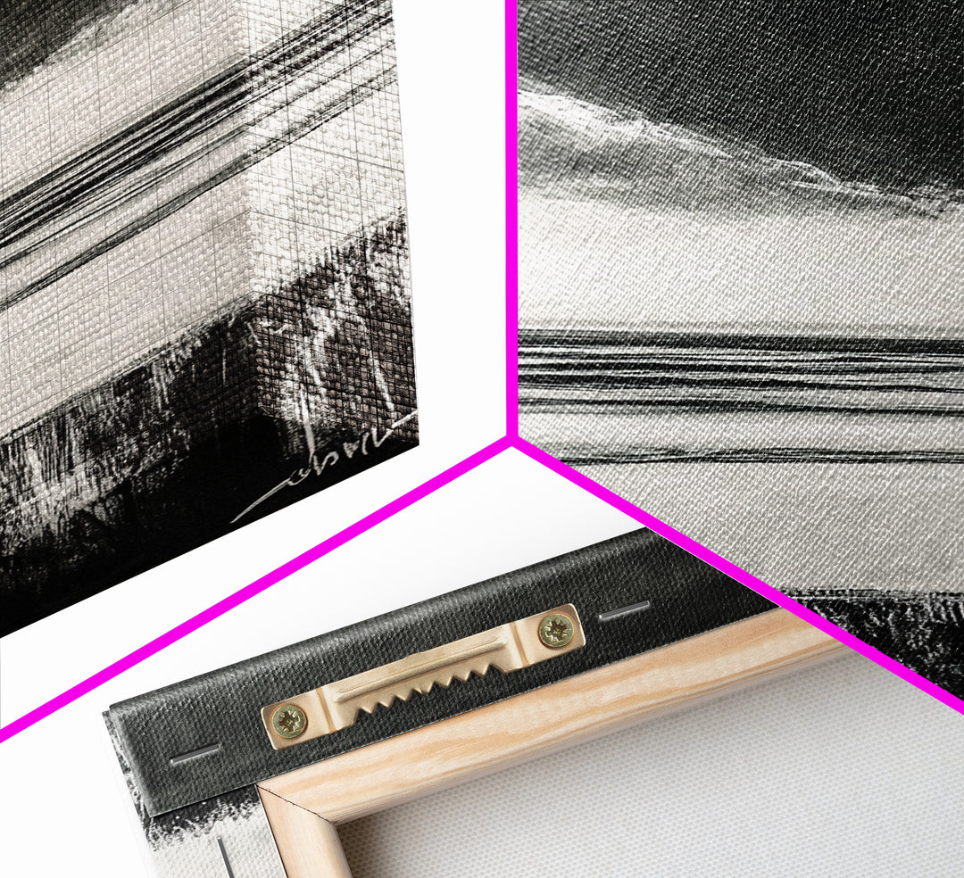 Dark Sky, Ocean Storm, Dramatic Seascape, Canvas Print, Moody Wall Art, Modern Coastal Decor, Nautical Painting, Living Room Art