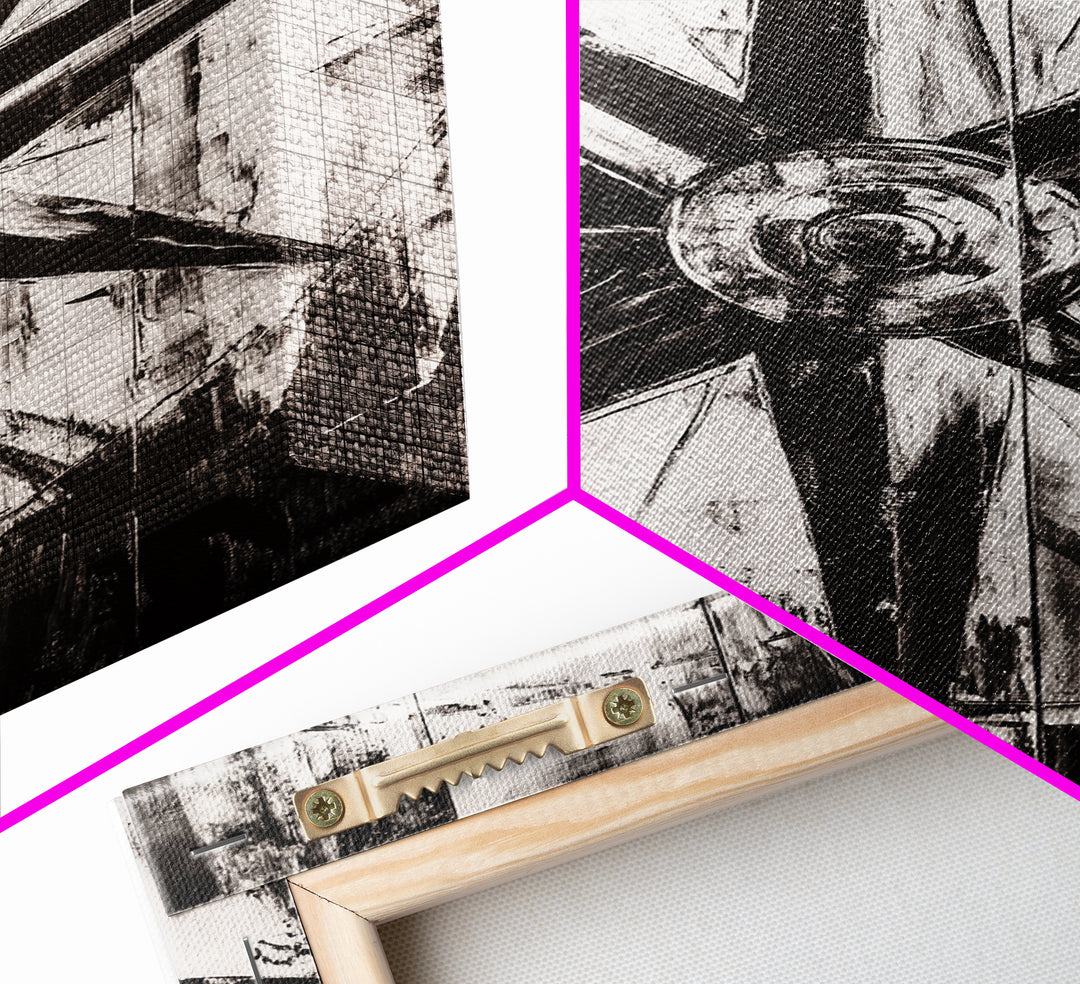 Compass Rose, Nautical Symbol, Abstract Design, Canvas Print, Black and White Art, Coastal Wall Decor, Modern Minimalist Artwork