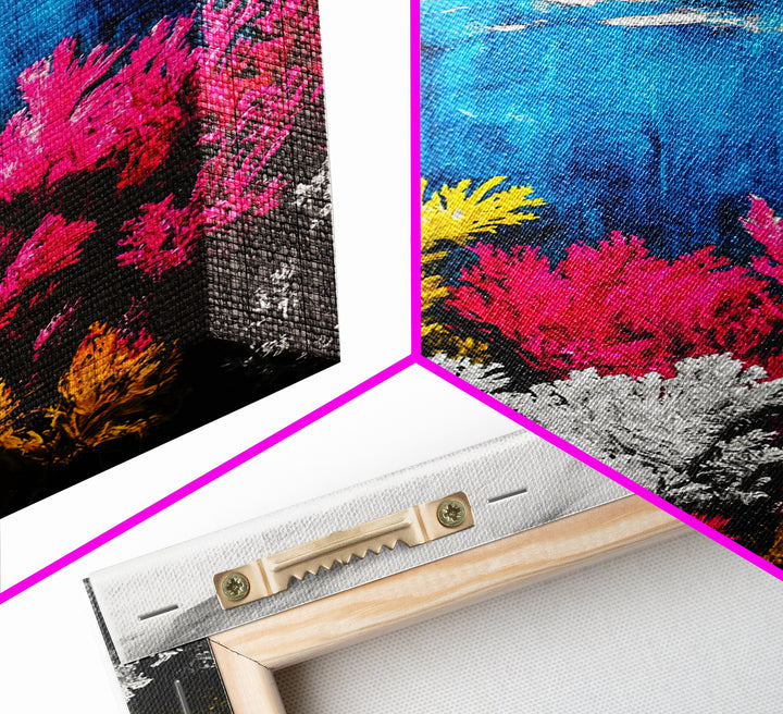 Coral Reef Print, Underwater Ocean Art, Coastal Wall Decor, Vibrant Marine Art, Nautical Wall Art, Beach House Decor, Framed Canvas Print