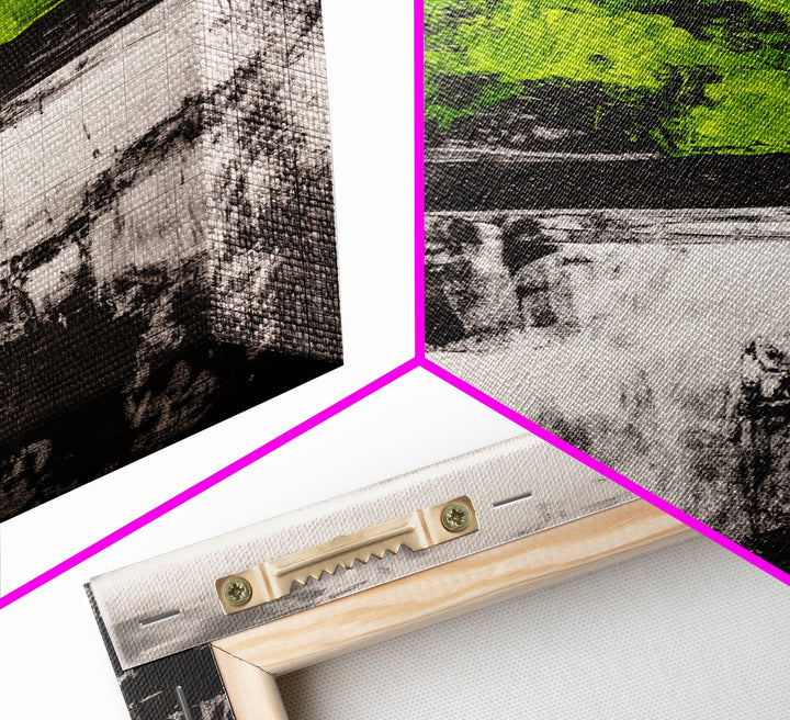 Abstract Art, Green and Black Print, Bold Nature Inspired Decor, Contemporary Wall Art, Modern Home Aesthetic, Framed Canvas Print