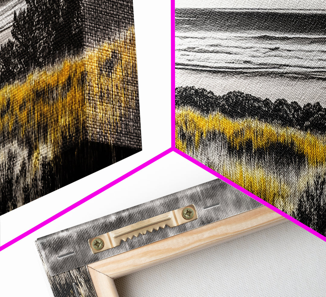 Coastal Storm, Moody Ocean Art, Dramatic Landscape, Black and Gold Print, Framed Canvas Print, Modern Wall Art, Beach House Decor