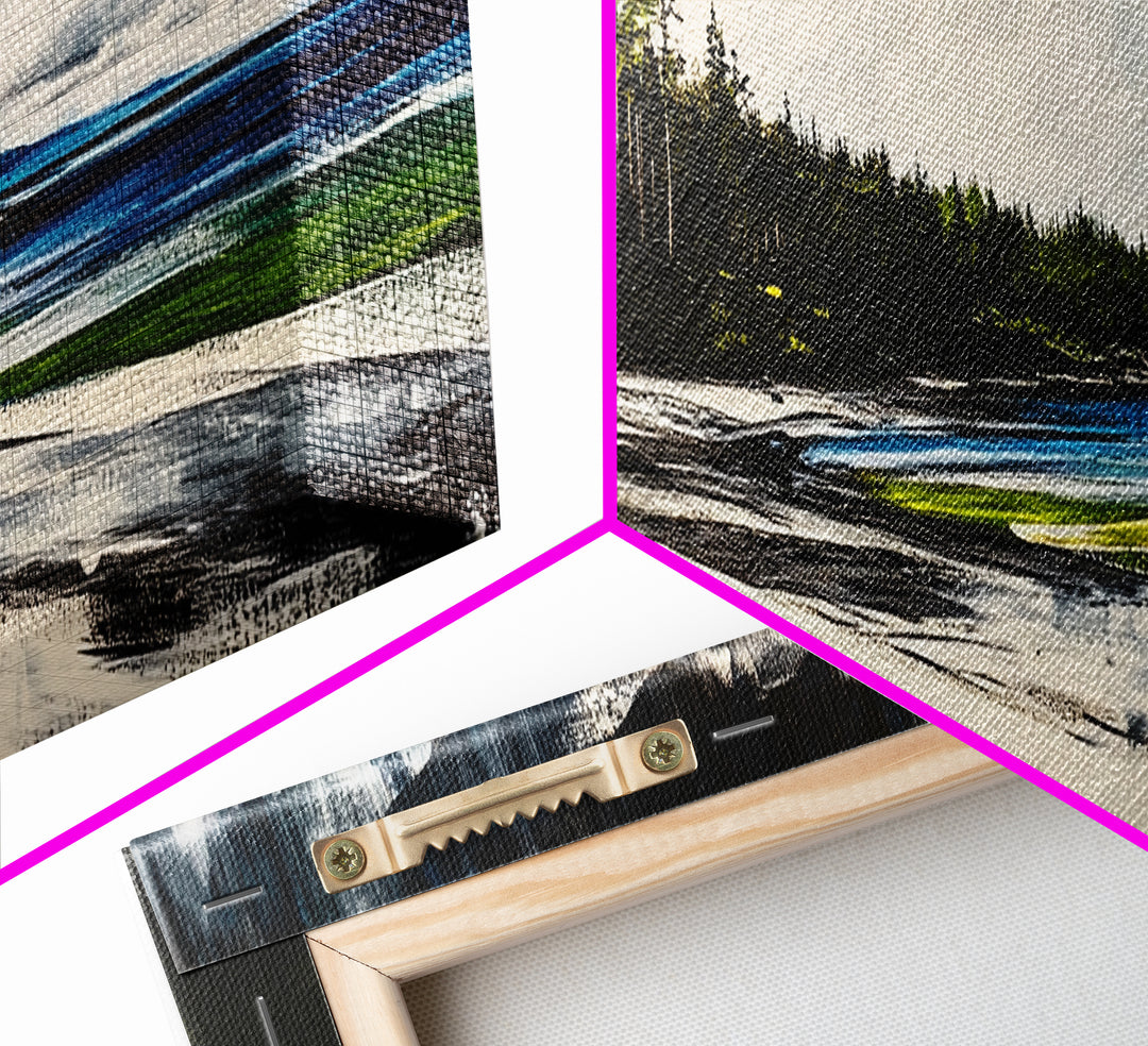 Coastal Landscape, Blue and Green Seascape, Beach Wall Art, Modern Wall Decor, Office Wall Art, Framed Canvas Print, Large Canvas Art