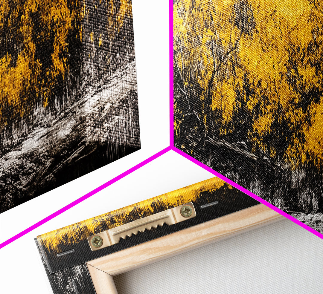 Autumn Forest, Golden Trees, Fall Landscape, Canvas Print, Rustic Wall Art, Nature Lover Decor, Warm Tones, Large Wall Art, Cozy Aesthetic