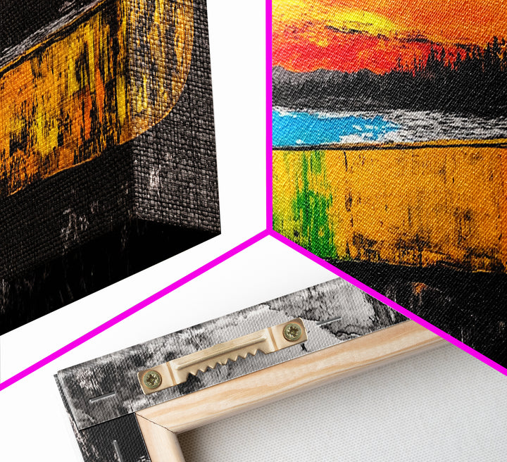 Canoe Reflection, Lake Canvas Print, Nature Wall Art, Rustic Cabin Decor, Adventure Art, Sunset Scene, Living Room Wall Art