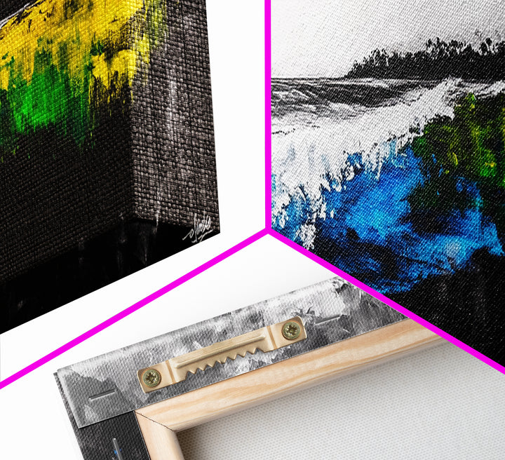 Abstract Beach, Coastal Canvas Print, Ocean Wall Art, Minimalist Seascape, Blue Art, Modern Decor, Living Room Art, Nautical Print