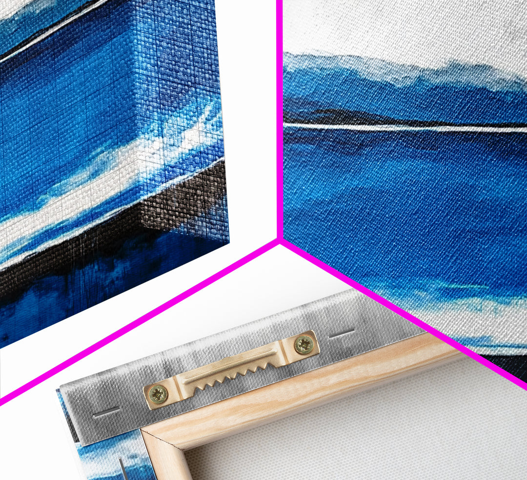 Ocean Wave, Beach Canvas Print, Coastal Art, Blue Water Painting, Modern Seascape, Nautical Wall Art, Living Room Decor, Minimalist Art