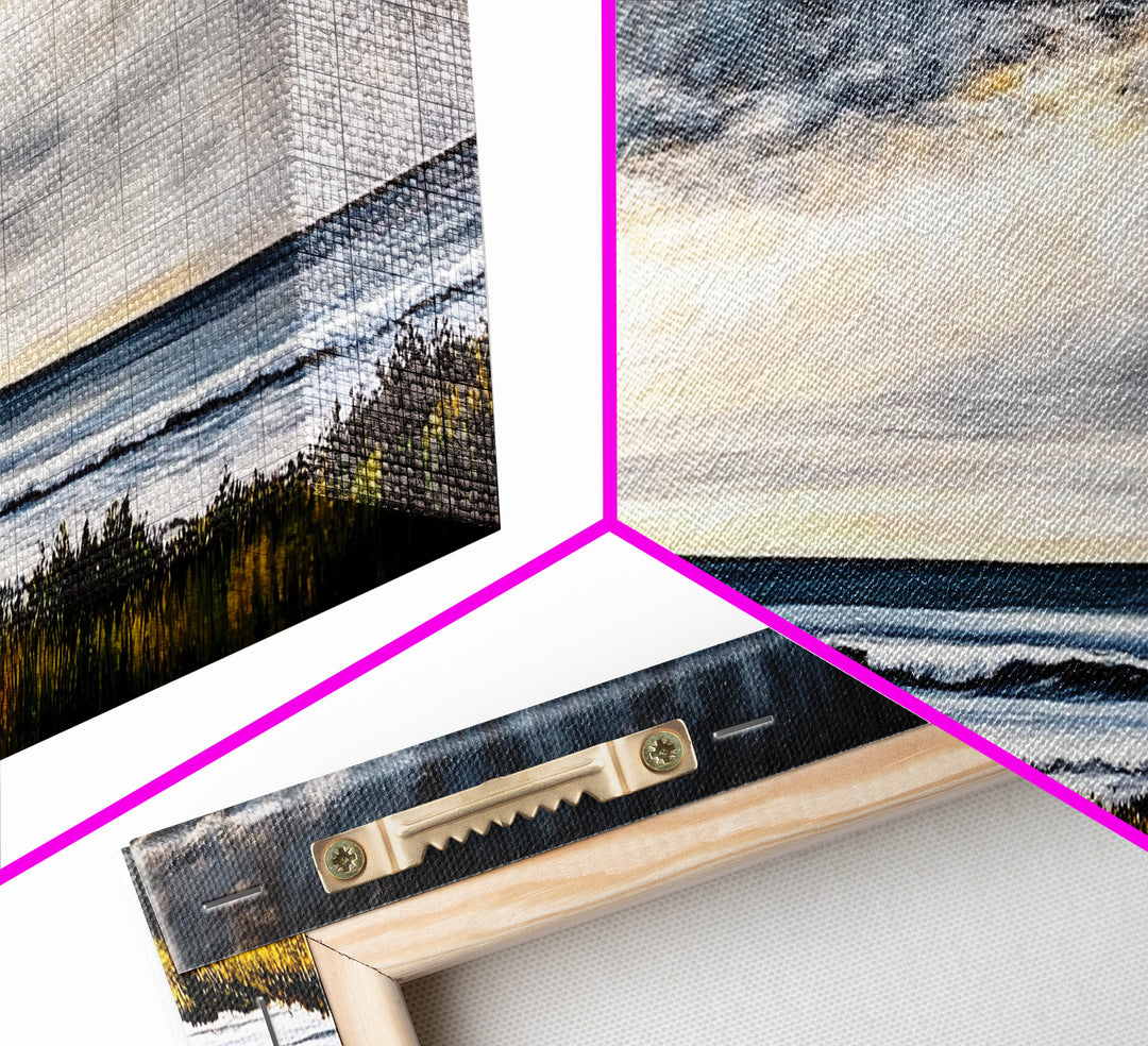 Coastal Storm, Dramatic Sky, Seascape Painting, Canvas Print, Ocean Wall Art, Minimalist Style, Large Art, Bedroom Decor, Moody Tones