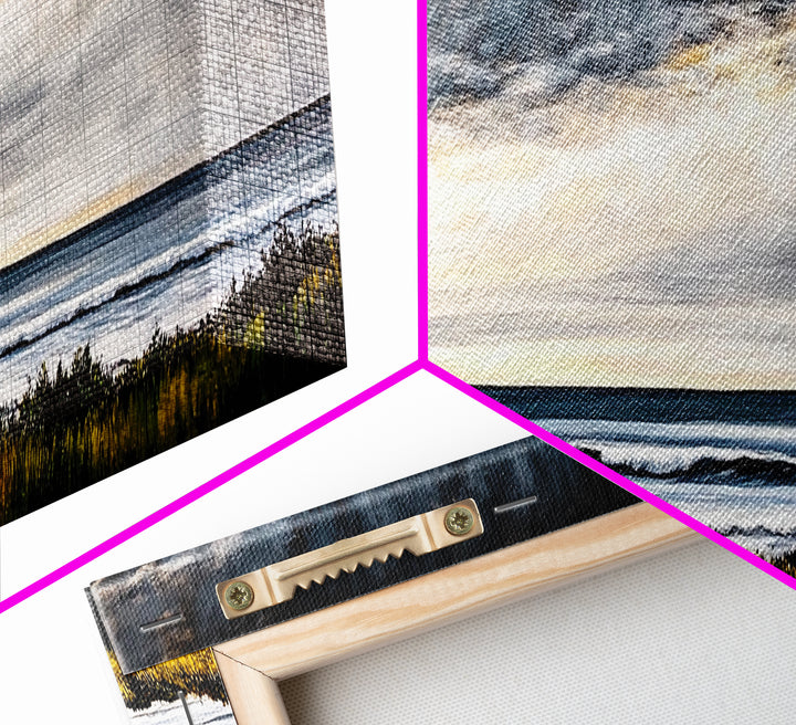 Coastal Storm, Dramatic Sky, Seascape Painting, Canvas Print, Ocean Wall Art, Minimalist Style, Large Art, Bedroom Decor, Moody Tones