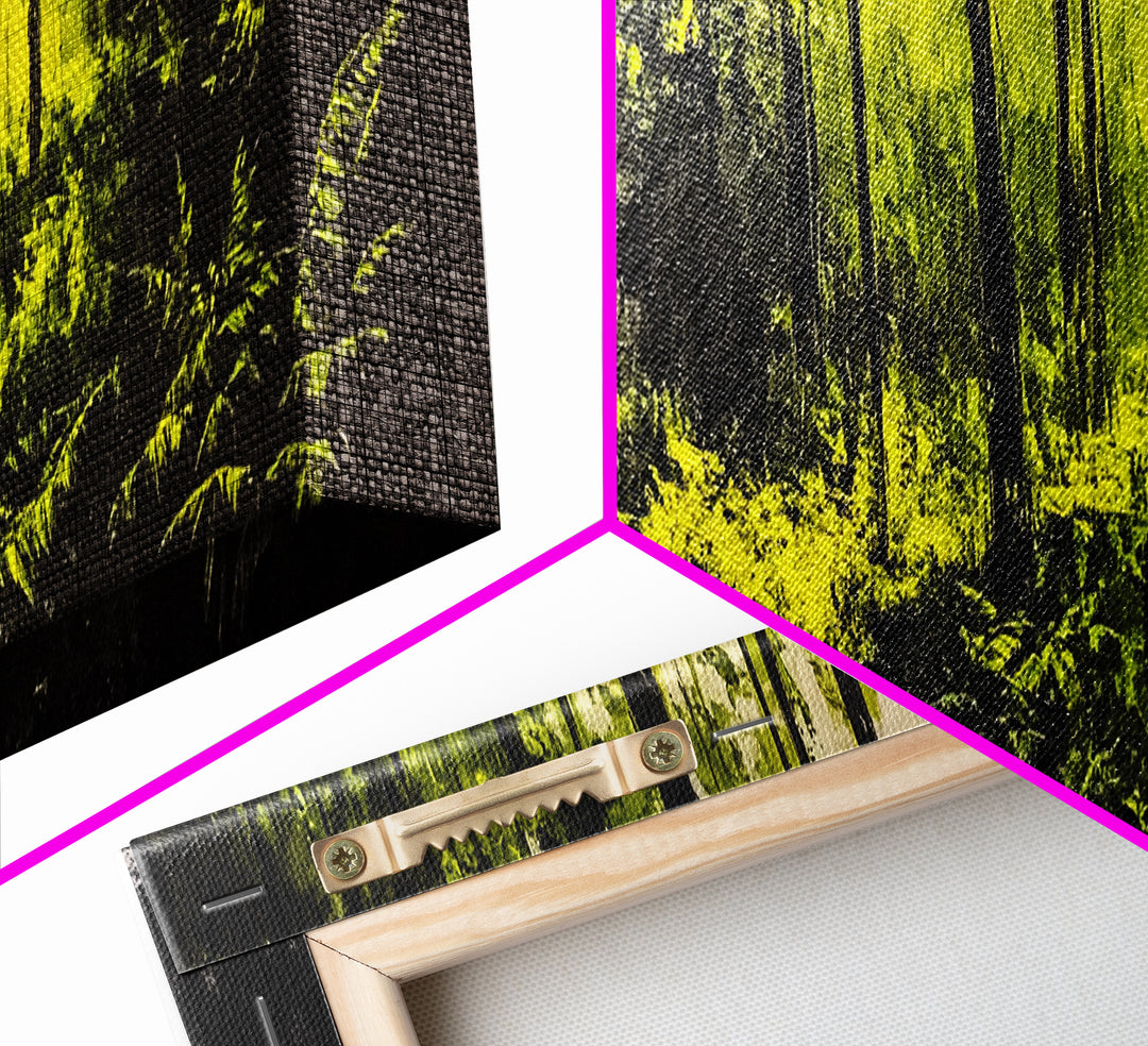 Dark Forest, Mystical Path, Framed Canvas Print, Nature Inspired Wall Art, Greenery Home Decor, Large Wall Art, Living Room Art