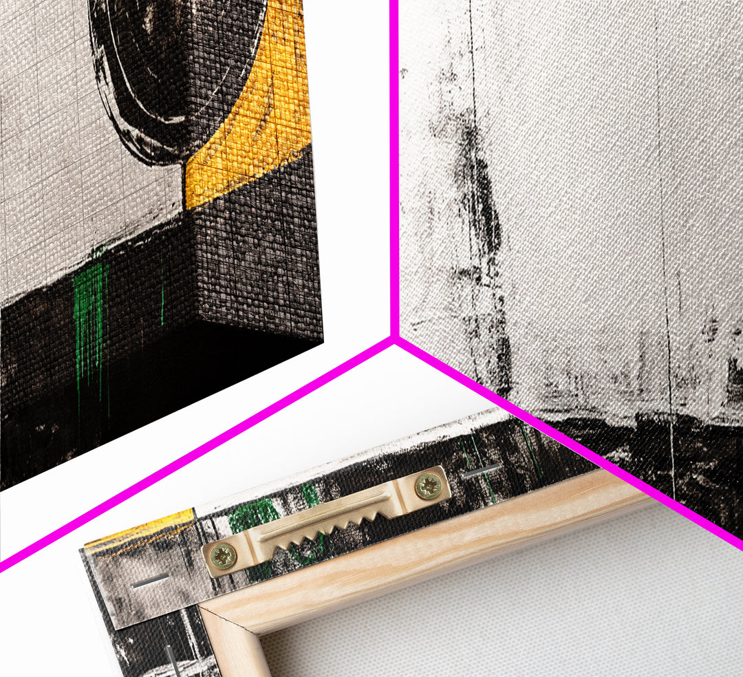 Abstract Geometry, Modern Art, Black and White Decor, Canvas Print, Bold Minimalist Painting, Office Wall Artwork, Unique Statement Piece