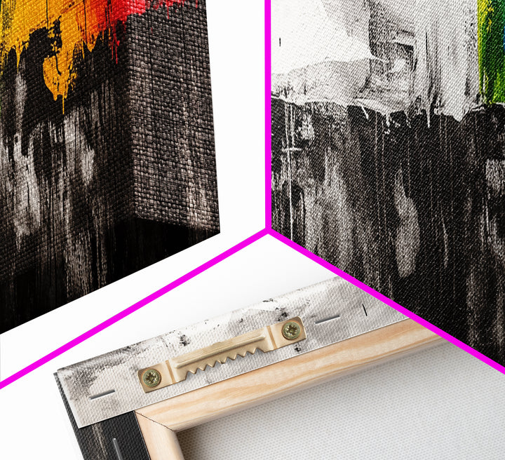 Abstract Mountain Art, Landscape Painting, Modern Boho Decor, Textured Wall Art, Neutral Nature Print, Office Wall Art, Framed Canvas Print