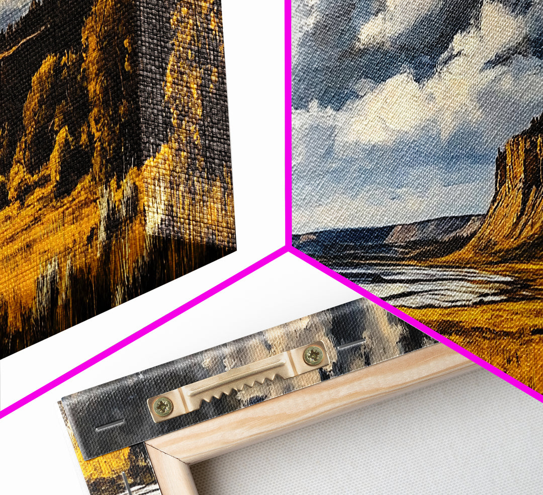 Dramatic Cliffs, Western Landscape, Bold Sky Art, Rustic Decor, Large Landscape Print, Wilderness Wall Art, Framed Canvas Print, Office Art