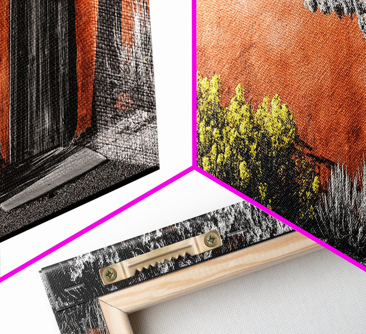 Rustic Adobe, Desert Home, Southwest Art, Framed Canvas Print, Earth Tone Wall Art, Boho Aesthetic, Living Room Decor, Warm Neutral Tones