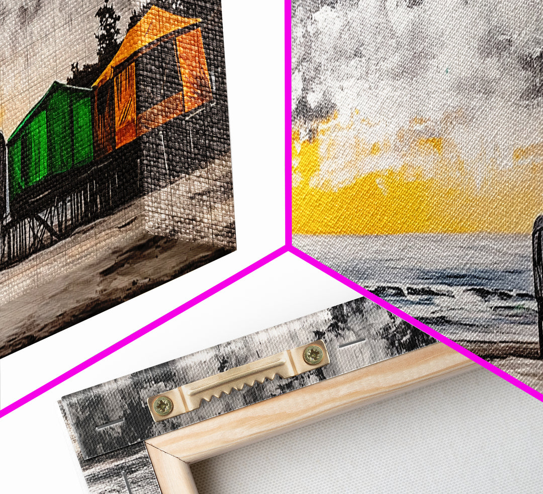 Coastal Retreat, Beach House Decor, Ocean Art, Canvas Print, Tropical Sunset Painting, Seaside Landscape, Serene Beach Art, Nautical Wall Art