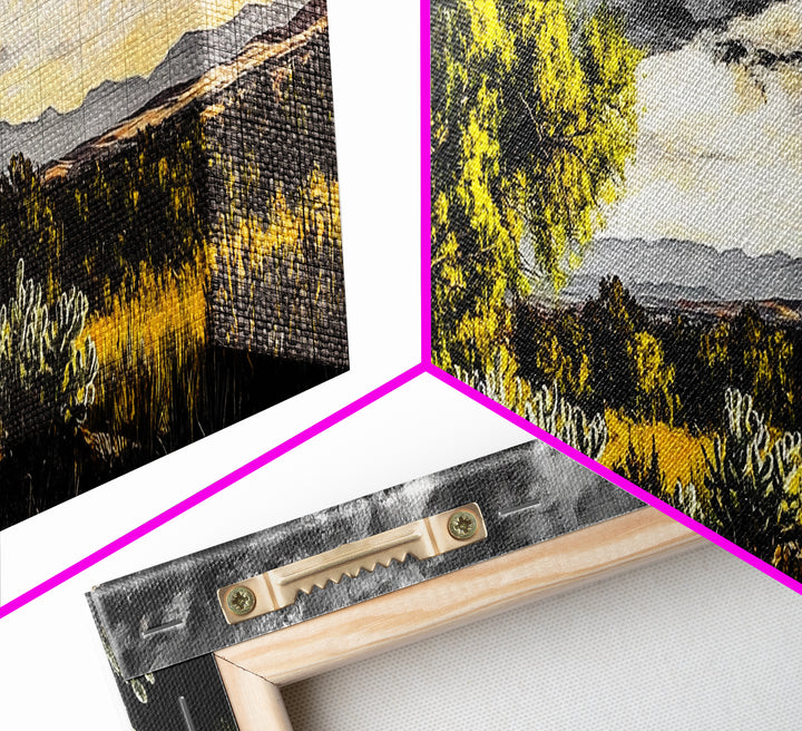 Desert Sunset, Cactus Landscape, Southwest Art, Nature Wall Decor, Framed Canvas Print, Earthy Home Decor, Rustic Western Art, Moody Wall Decor