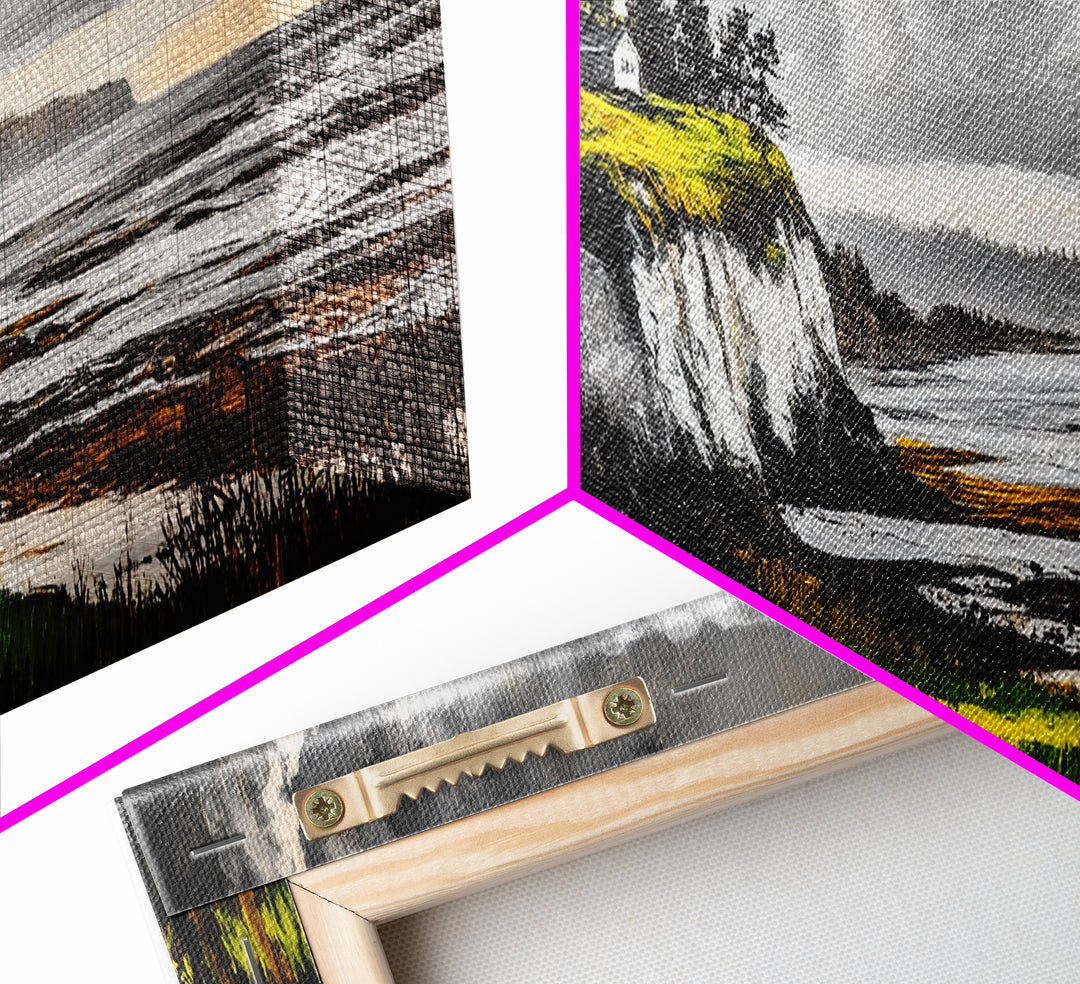 Coastal Cliffs, Stormy Sky, Ocean Waves, Canvas Print, Seascape Wall Art, Nautical Painting, Bedroom Decor, Coastal Home Accent