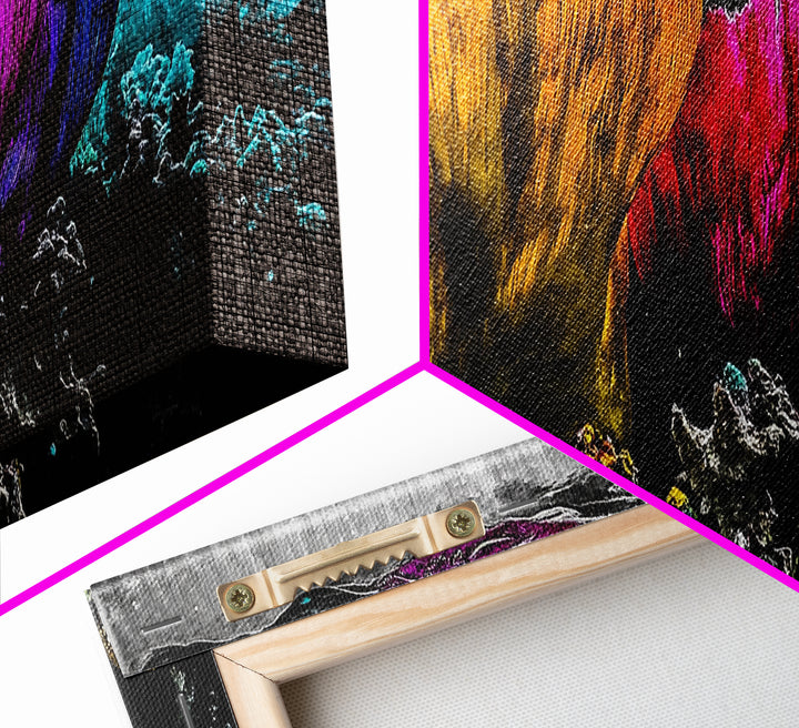 Abstract Reef, Vibrant Ocean, Canvas Print, Underwater Fantasy, Coastal Home Art, Marine Life Artwork, Modern Ocean Wall Decor