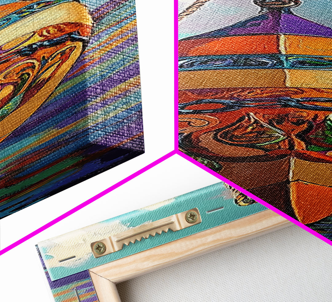 Buoy, Ocean, Nautical, Decorative, Framed Canvas Print whimsical nautical buoy painting coastal boho wall art beach house bathroom decor