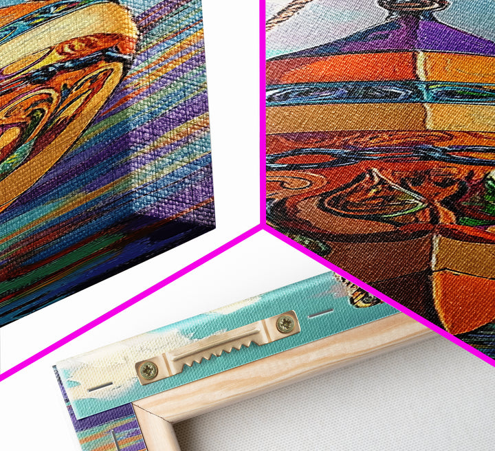 Buoy, Ocean, Nautical, Decorative, Framed Canvas Print whimsical nautical buoy painting coastal boho wall art beach house bathroom decor