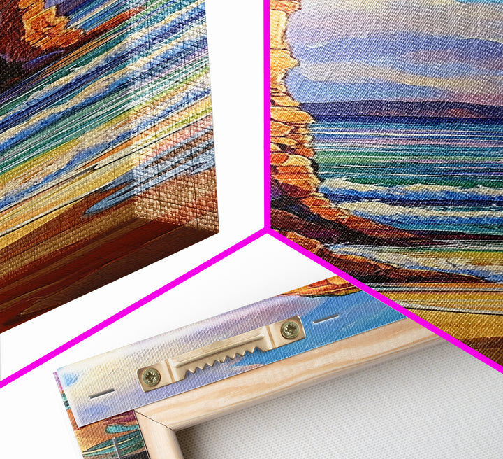 Ocean Arch, Coastal Vibes, Nature Escape, Canvas Print, Coastal wall art beach scene, vibrant seascape painting, boho bedroom decor