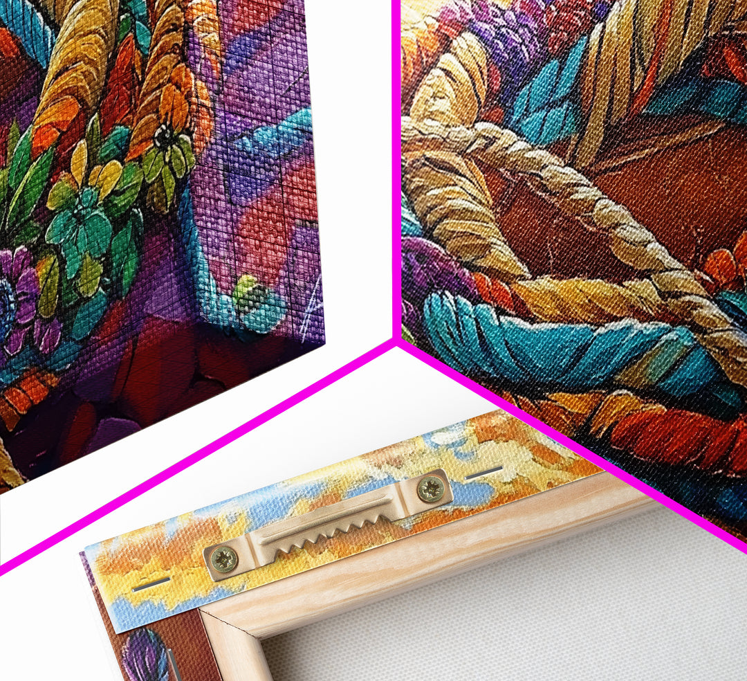 Desert Rope, Western Decor, Rustic Sunset, Framed Canvas Print, Southwestern Wall Art, Bold Kitchen or Ranch Style Office Decor