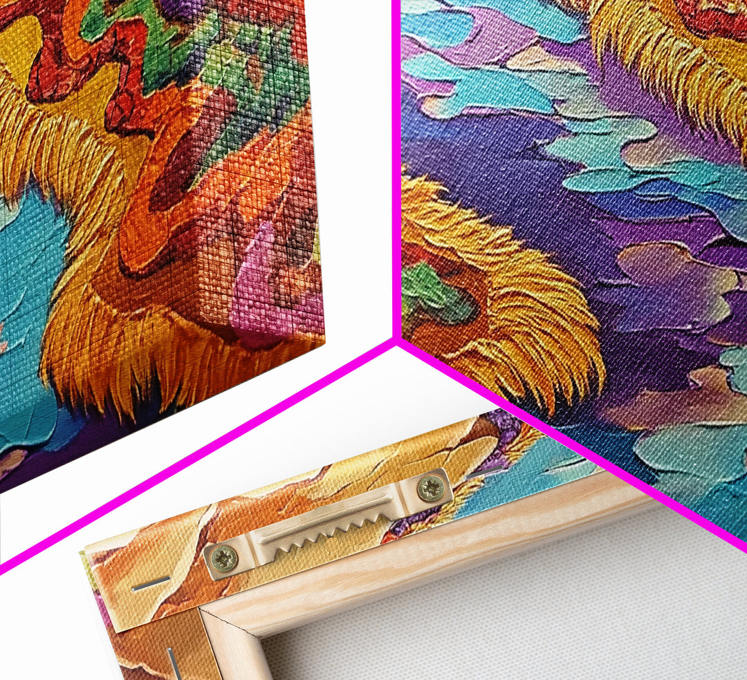 River Abstract, Color, Framed Canvas Print, Textured abstract river canyon painting, Desert Vibe Landscape Art, Hallway Wall Art