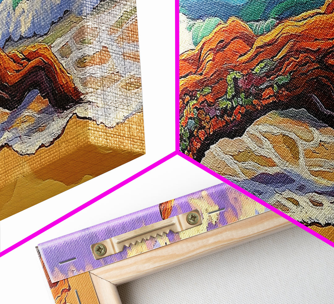 Driftwood Beach, Ocean Wave Art, Coastal Wall Art, Framed Canvas Print, Nature Home Decor, Relaxing Bathroom Art, Bedroom Art