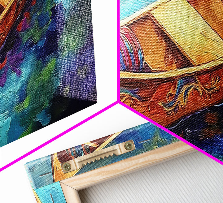 Canoe Reflections, Still Water, Nature Adventure, Relaxing Vibe, Canvas Print, Lake House Decor, Peaceful Boho Wall Art